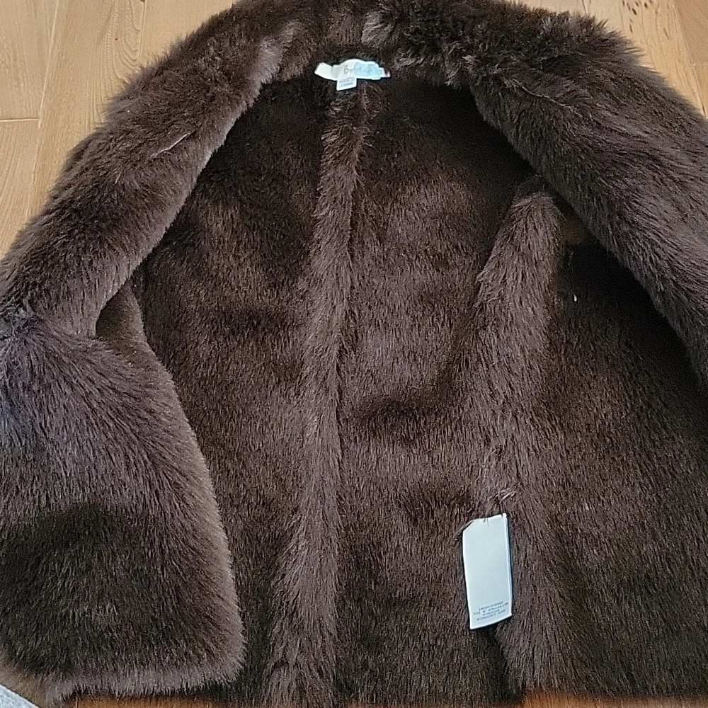 Boden faux suede‎ and fur brown vest 6